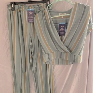 Crop top and pant two piece